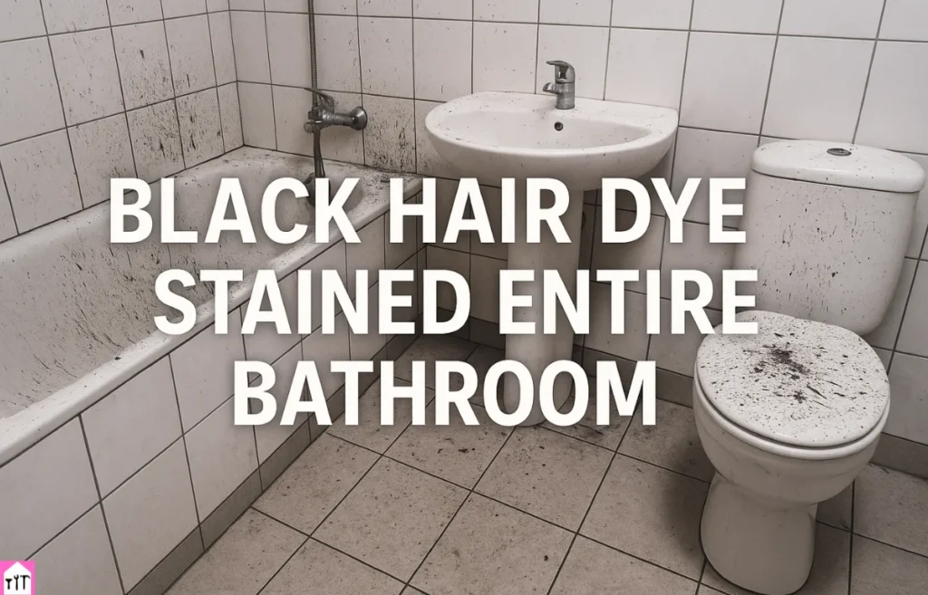 Black Hair Dye Stained Entire Bathroom